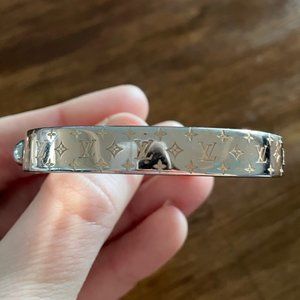 LV Silver Nanogram Cuff/Bangle, Small